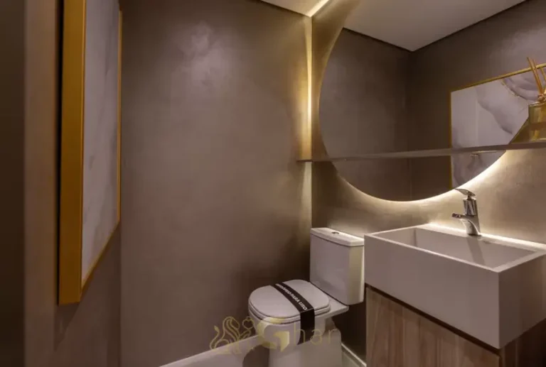 Lavabo do apartamento decorado do condomínio Autoral Moema Residences no bairro de Moema, São Paulo