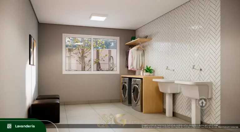 Lavanderia compartilhada do condomínio Metrocasa Alto do Ipiranga no bairro do Alto do Ipiranga, São Paulo