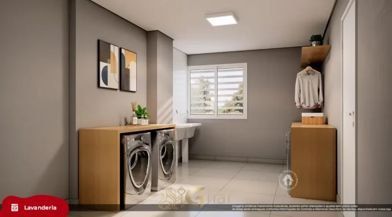 Lavanderia compartilhada em apartamentos no bairro de Itaquera, São Paulo