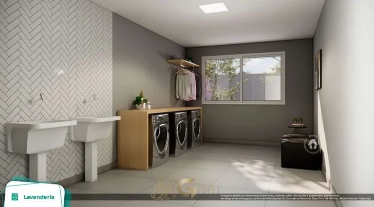 Lavanderia compartilhada em apartamentos no bairro do Butantã, São Paulo