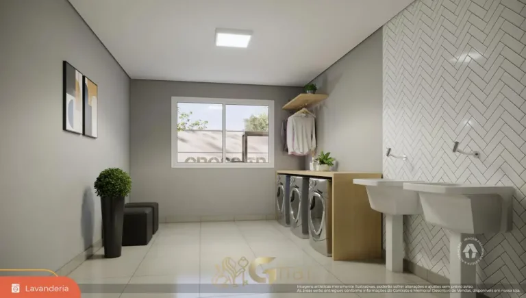 Lavanderia compartilhada em apartamentos no bairro da Freguesia do Ó, São Paulo
