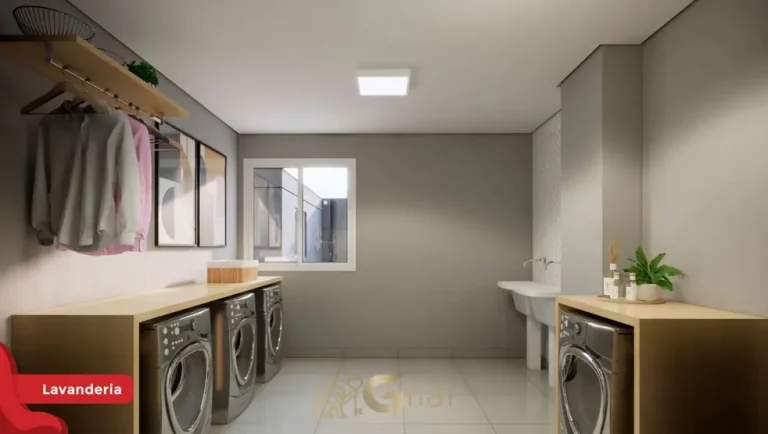 Lavanderia compartilhada em condomínio residencial no bairro da Penha, na Zona Leste de São Paulo
