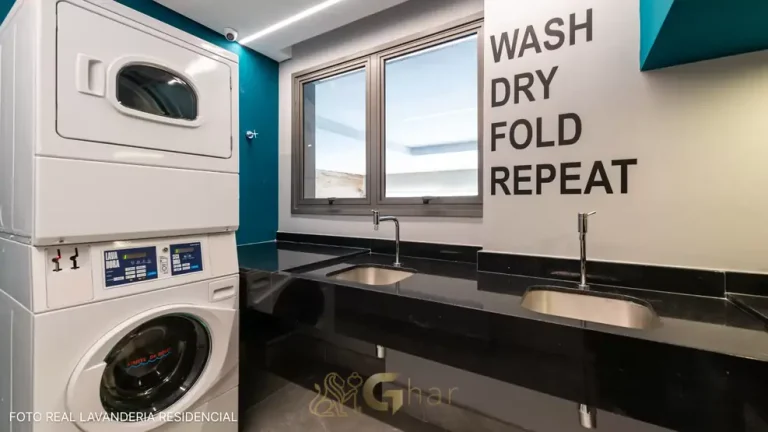 Lavanderia coletiva pay-per-use em apartamentos no bairro de Moema, São Paulo
