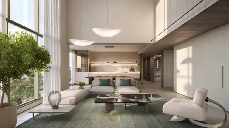 Living do apartamento decorado em apartamentos no bairro de Moema, São Paulo