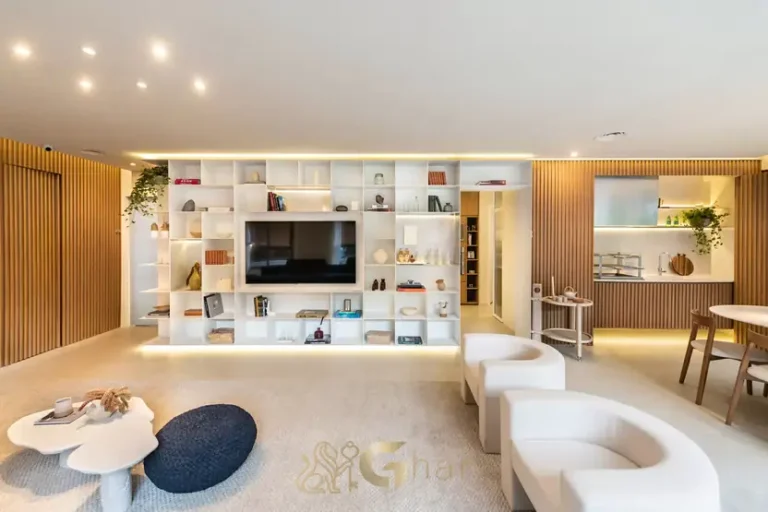 Living do apartamento decorado em apartamentos no bairro de Moema, São Paulo