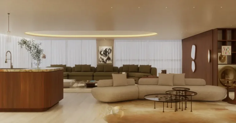 Espaço gourmet integrado ao living do apartamento decorado em condomínio residencial no bairro de Moema, na Zona Sul de São Paulo