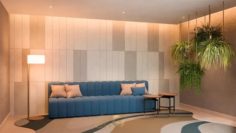 Lobby de entrada em apartamentos no bairro de Moema, São Paulo