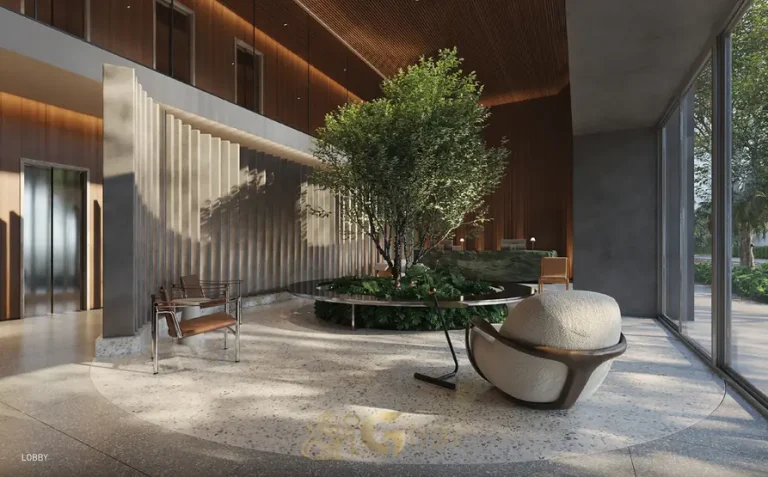 Lobby de entrada em apartamentos no bairro de Moema, São Paulo