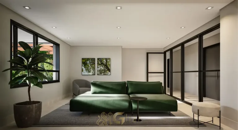 Lobby em apartamentos no bairro da Vila Olímpia, São Paulo