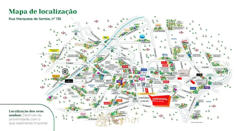 Mapa de localização no bairro em apartamentos no bairro do Alto do Ipiranga, São Paulo