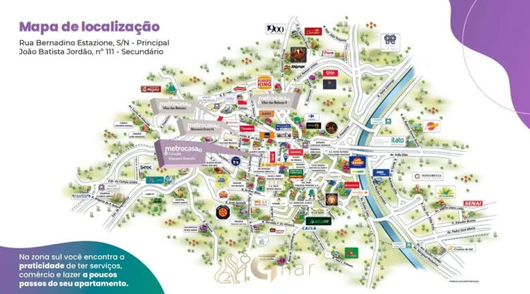 Mapa de localização em apartamentos no bairro da Vila das Belezas, São Paulo
