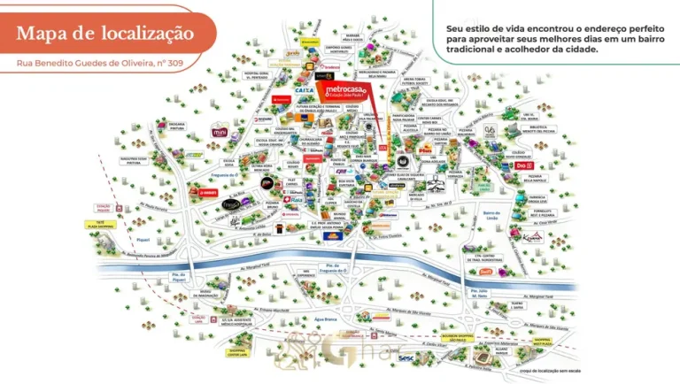 Mapa de localização do bairro em apartamentos no bairro da Freguesia do Ó, São Paulo