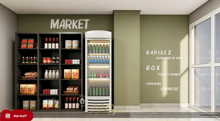 Mini market do condomínio em apartamentos no bairro de Itaquera, São Paulo