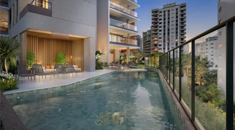 Piscina adulto climatizada em apartamentos no bairro de Moema, São Paulo