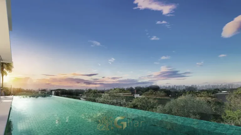 Piscina com borda infinita em apartamentos no bairro do Ibirapuera, São Paulo