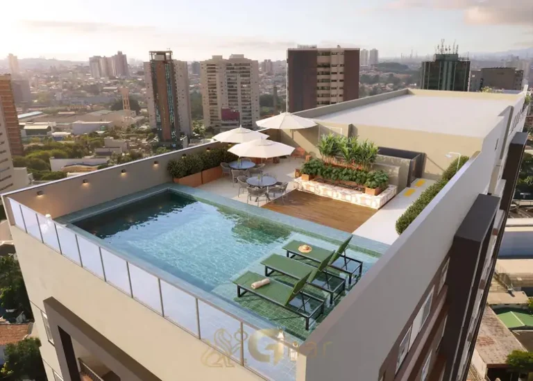 Piscina climatizada no rooftop em apartamentos no bairro de Santana, São Paulo