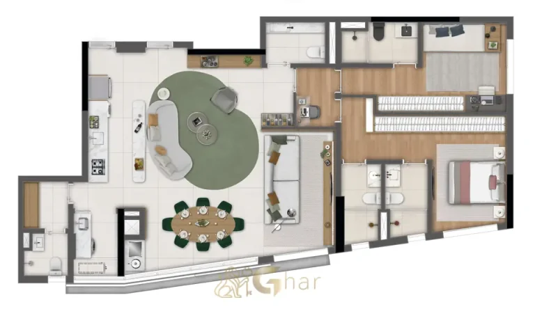 Planta do apartamento em apartamentos no Moema São Paulo
