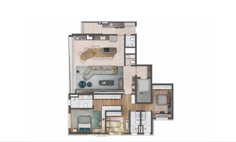 Planta complementar do apartamento de 3 suítes e 160 m² do condomínio Atmos Moema no bairro de Moema, São Paulo