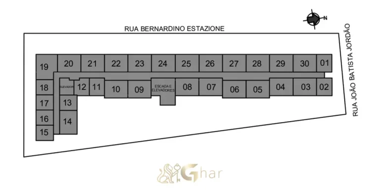Planta de implantação geral do empreendimento em condomínio residencial no bairro da Vila das Belezas, na Zona Sul de São Paulo