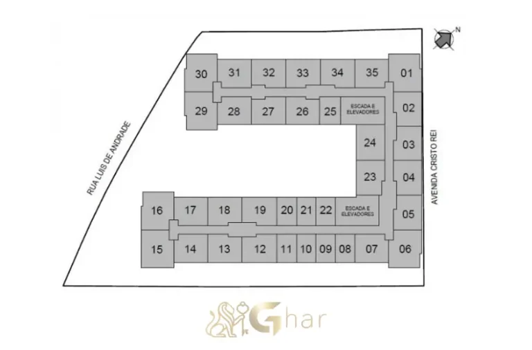 Planta geral das tipologias disponíveis em apartamentos no bairro de Pirituba, São Paulo