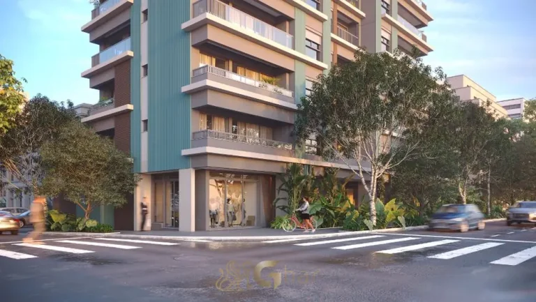 Portaria de acesso principal em apartamentos no bairro de Moema, São Paulo