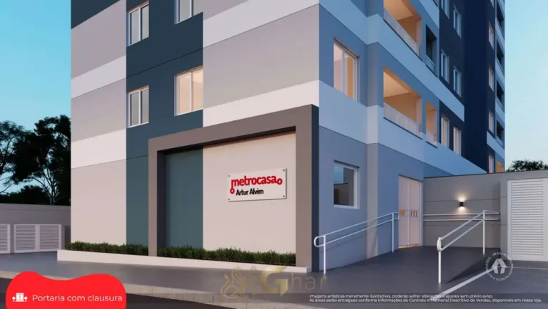 Portaria de acesso com clausura em condomínio residencial no bairro de Artur Alvim, na Zona Leste de São Paulo