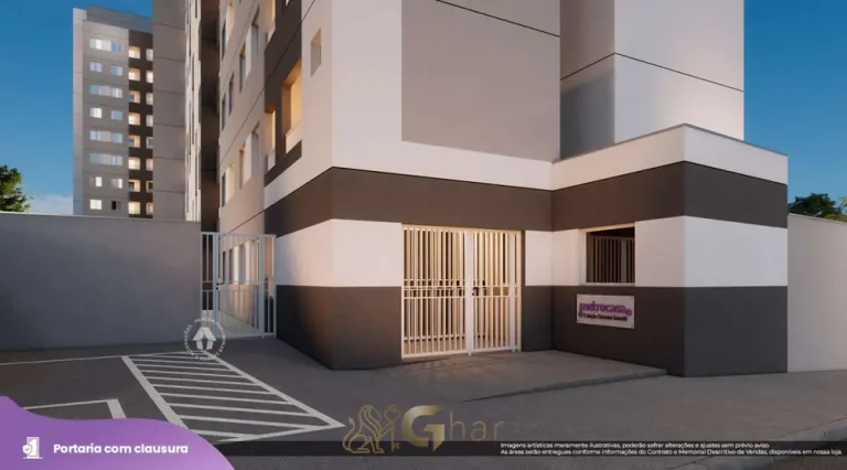 Portaria de acesso com clausura em condomínio residencial no bairro da Vila das Belezas, na Zona Sul de São Paulo