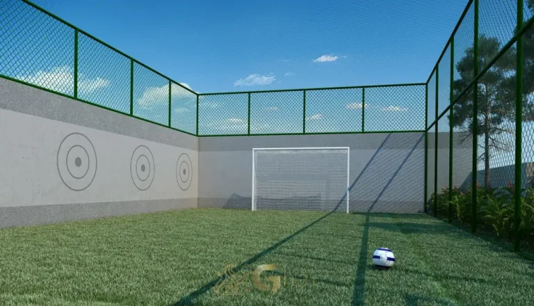 Quadra recreativa para práticas esportivas em apartamentos no bairro de Moema, São Paulo