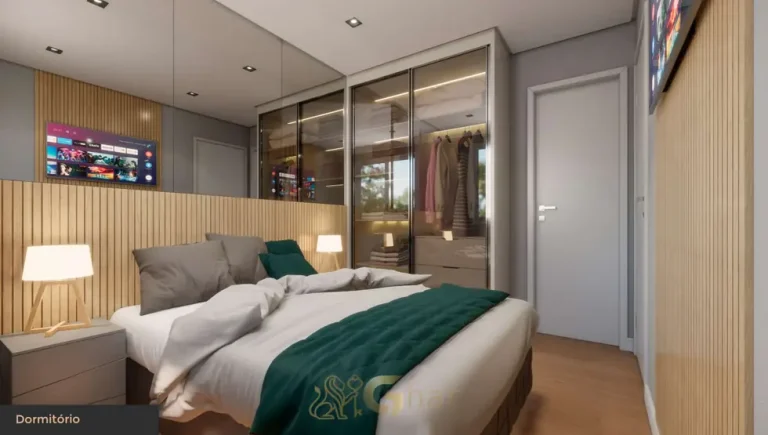 Quarto do apartamento decorado em apartamentos no bairro do Campo Belo, São Paulo
