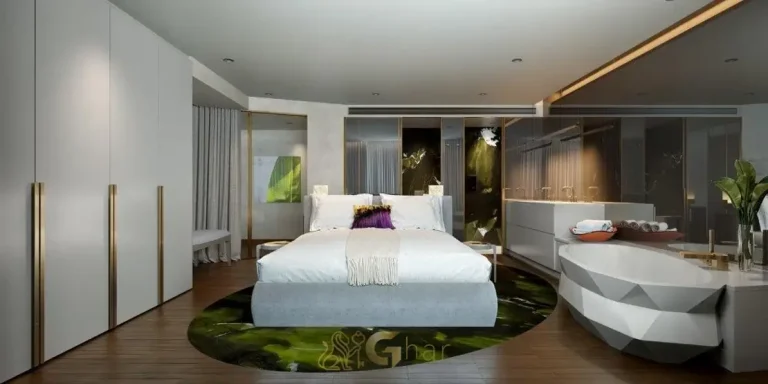 Quarto do apartamento decorado do condomínio W Residences São Paulo no bairro da Vila Olímpia, São Paulo