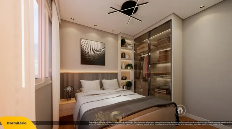 Quarto do apartamento decorado com office em apartamentos no bairro do Butantã, São Paulo