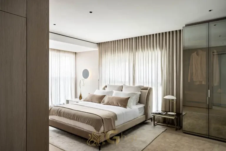 Quarto de casal do apartamento decorado em apartamentos no bairro de Moema, São Paulo
