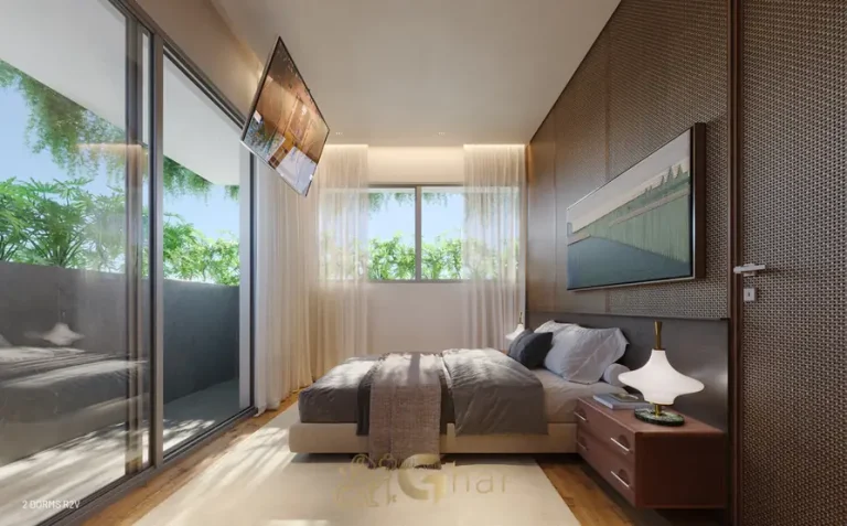Quarto de casal do apartamento decorado em apartamentos no bairro de Moema, São Paulo