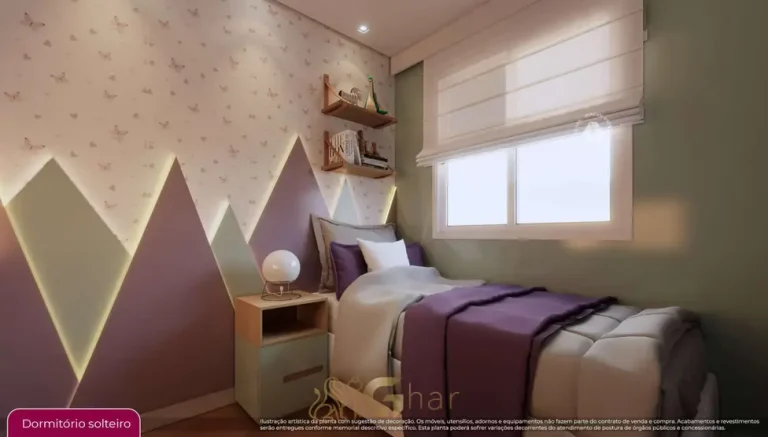 Segundo dormitório do apartamento de 2 dormitórios decorado em apartamentos no bairro de Pirituba, São Paulo