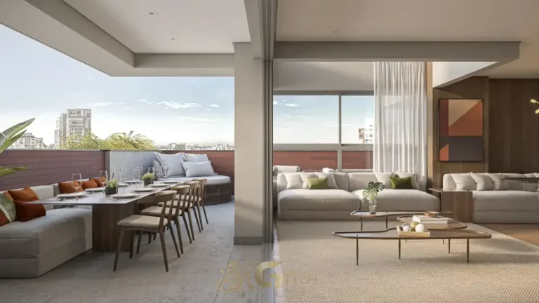 Sala do apartamento decorado de 179 m² em apartamentos no bairro de Moema, São Paulo