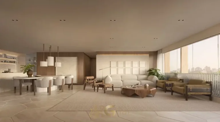 Sala do apartamento decorado em apartamentos no bairro de Moema, São Paulo