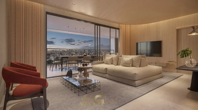 Sala do apartamento decorado em apartamentos no bairro de Moema, São Paulo