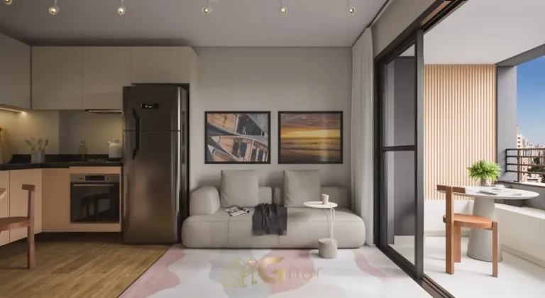 Sala integrada do apartamento decorado em apartamentos no bairro da Vila Olímpia, São Paulo