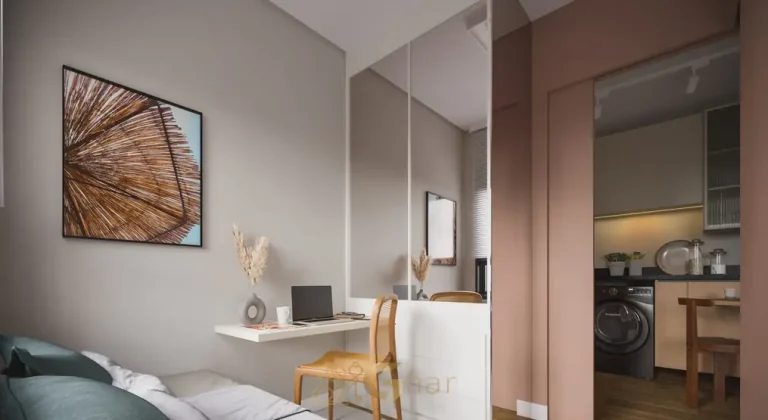 Sala do apartamento decorado com acabamento sofisticado em apartamentos no bairro da Vila Olímpia, São Paulo