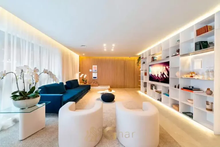 Sala de jantar do apartamento decorado em condomínio residencial no bairro de Moema, na Zona Sul de São Paulo