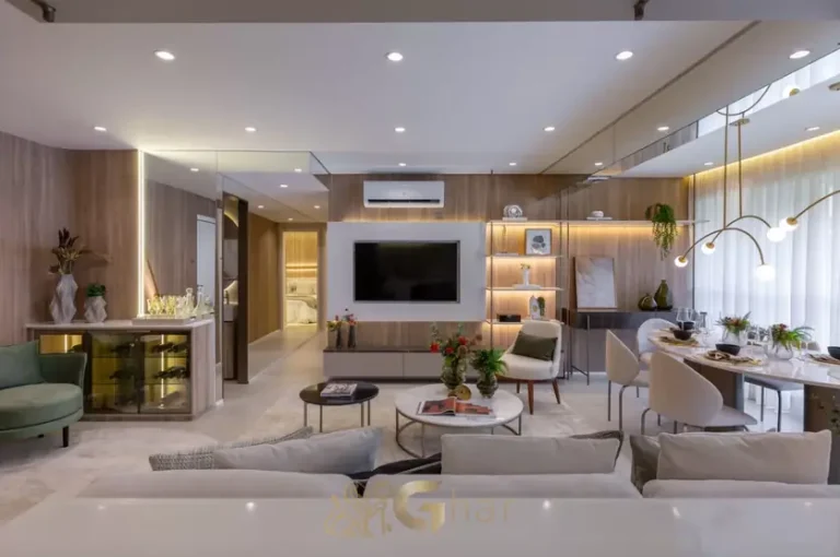 Sala integrada do apartamento decorado em apartamentos no bairro de Moema, São Paulo