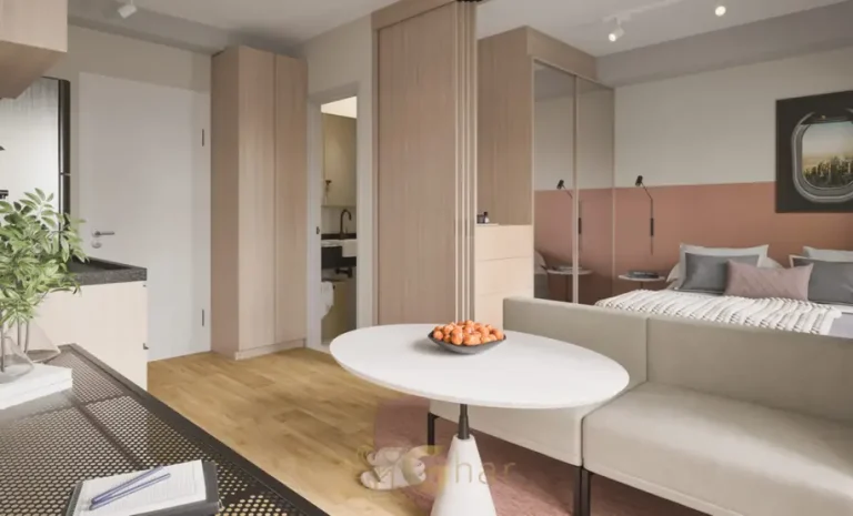 Sala de estar do apartamento decorado em apartamentos no bairro da Vila Olímpia, São Paulo