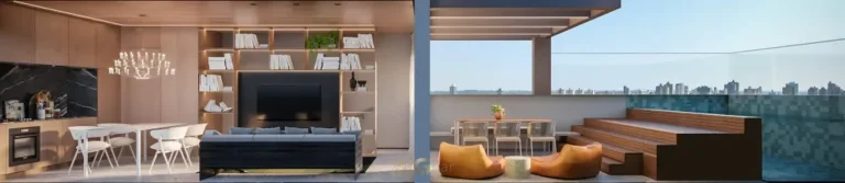 Sala integrada ao living do apartamento decorado em condomínio residencial no bairro de Moema, na Zona Sul de São Paulo