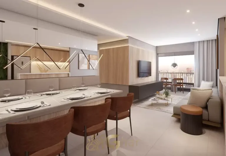 Sala de jantar do apartamento decorado em apartamentos no bairro de Moema, São Paulo