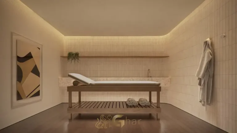 Sala de massagem em condomínio residencial no bairro de Moema, na Zona Sul de São Paulo