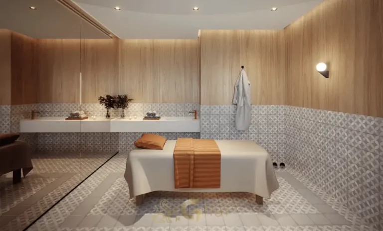Sala de massagem do condomínio Haus Mitre Station Moema no bairro de Moema, São Paulo