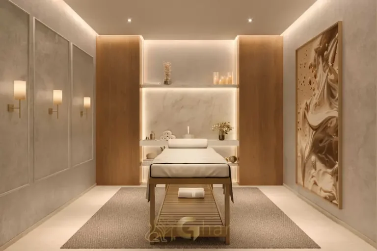 Sala de massagem do wellness center em condomínio residencial no bairro do Brooklin, na Zona Sul de São Paulo