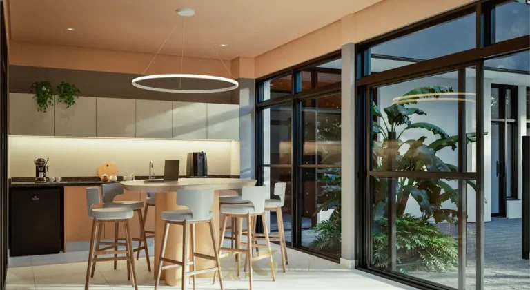 Salão de festas com bancada gourmet em apartamentos no bairro da Vila Olímpia, São Paulo