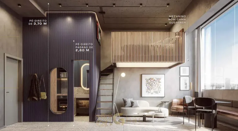 Studio decorado em apartamentos no bairro de Moema, São Paulo
