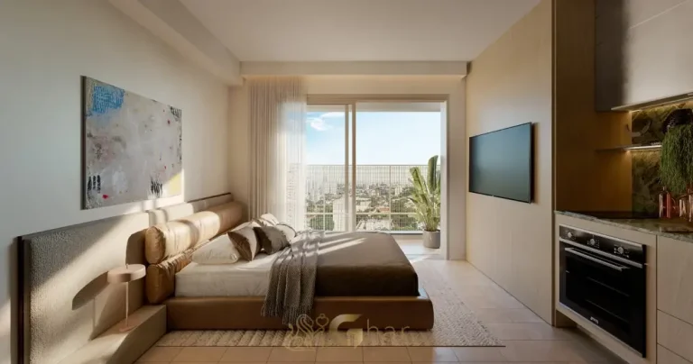 Studio decorado com marcenaria planejada em apartamentos no bairro de Moema, São Paulo